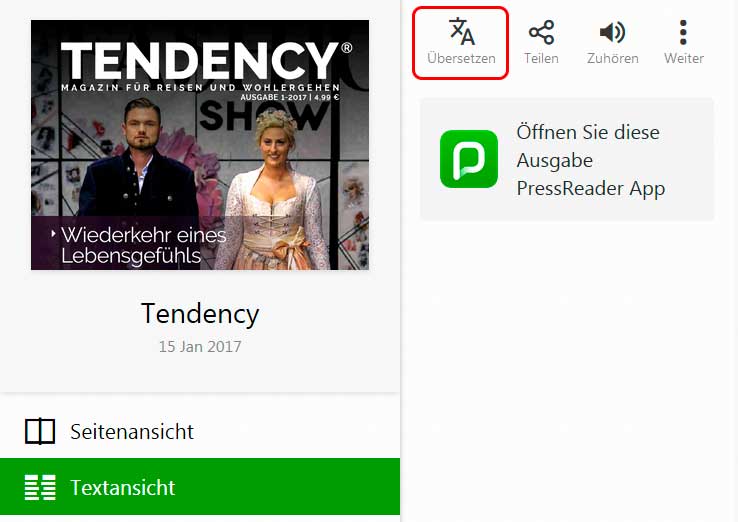 Tendency übersetzen mit Pressreader.com