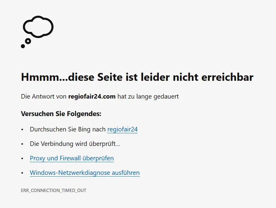 Domain nicht erreichbar