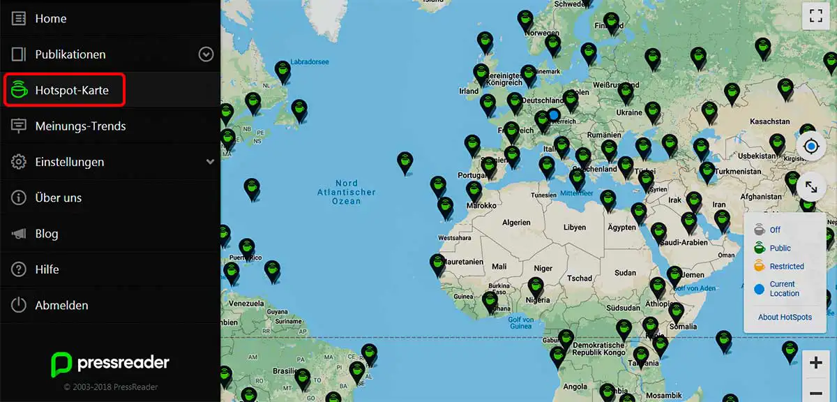 Pressreader Hotspots