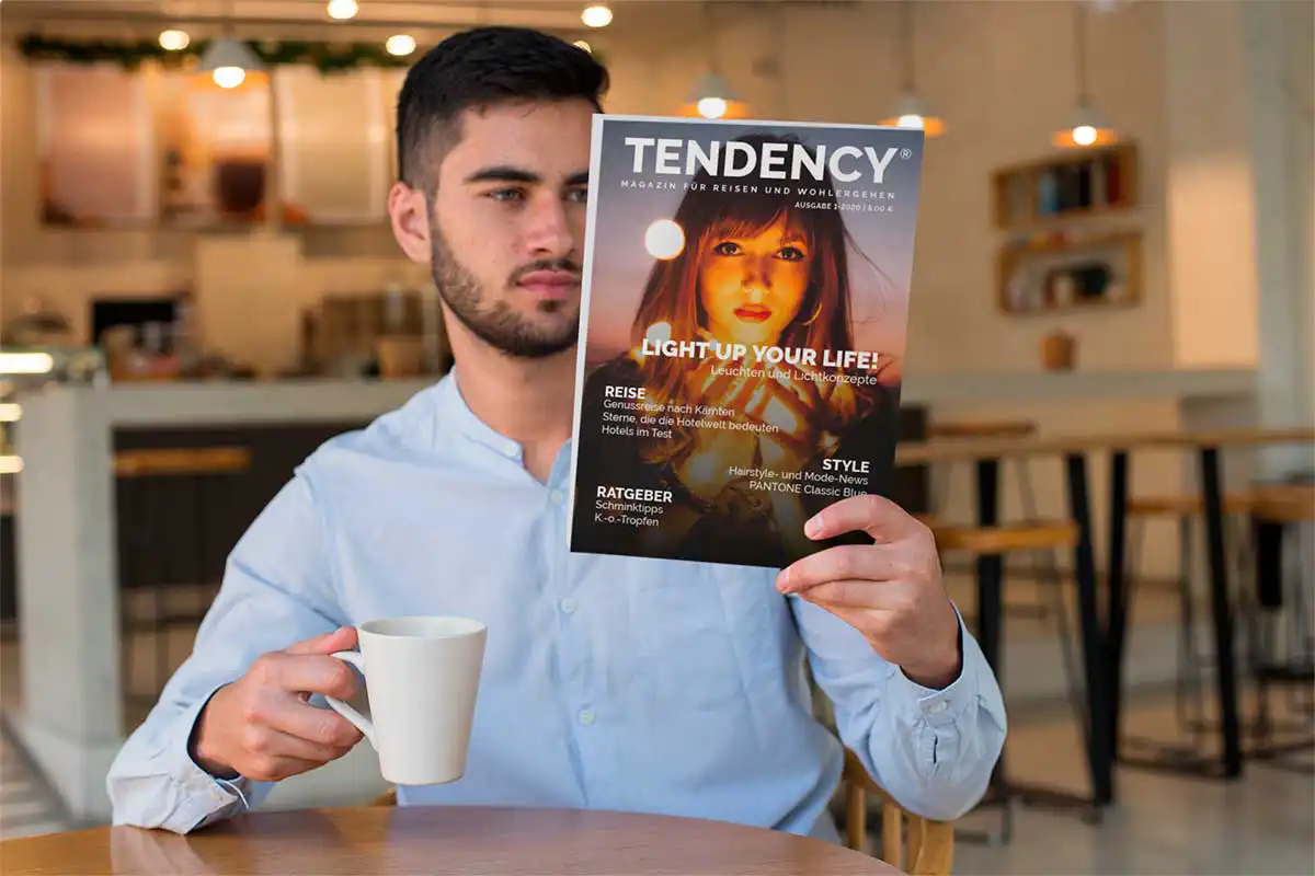Mann liest das Magazin Tendency