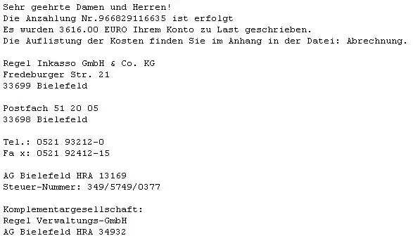 Text einer Phishing-Mail